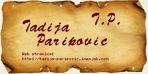 Tadija Paripović vizit kartica